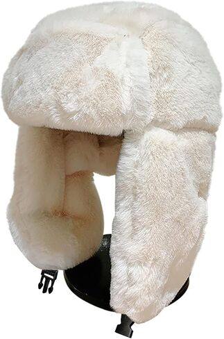 Winter Ushanka Russian Trapper Hats with Ear Flaps,Warm Full Hood Earflap Hat for Men and Women Windproof Fluffy Hats in Kuwait