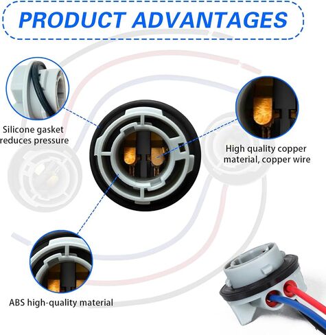 4PCS 1157 LED Bulb Socket Plug, Signal Light Socket Wiring Harness, Car Plastic Waterproof Turn Signal Tail Stop Rear Brake Light Base Harness Plugs Connector in Saudi Arabia