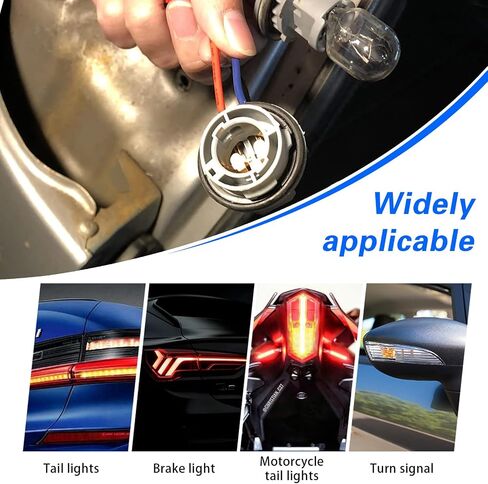 4PCS 1157 LED Bulb Socket Plug, Signal Light Socket Wiring Harness, Car Plastic Waterproof Turn Signal Tail Stop Rear Brake Light Base Harness Plugs Connector in Saudi Arabia