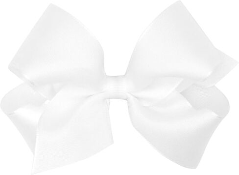 Wee Ones Girls' Taffeta Bowtie with Pom-Pom Edges and Streamer Tails (Knot Wrap), Medium, White with Red in Saudi Arabia