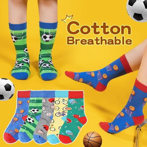 Boys Socks 6-8 Years Old Crazy Socks for Kids 10-12 Silly Funny Novelty Dress Socks for Boy Girl Birthday Christmas Gift in Kuwait