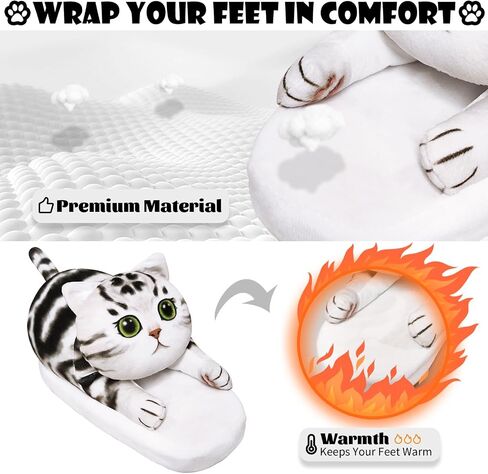 Cat Slippers for Kids, Indoor House Slippers,Non-slip Sole, Cute slippers with Cat, Cat Gifts for Girls Boys/Christmas/Halloween Gifts in Saudi Arabia