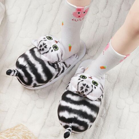 Cat Slippers for Kids, Indoor House Slippers,Non-slip Sole, Cute slippers with Cat, Cat Gifts for Girls Boys/Christmas/Halloween Gifts in Saudi Arabia