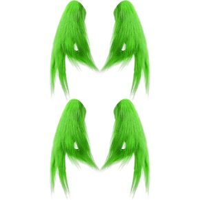 QLINLEAF 2Pair Christmas Green Furry Hand Gloves Adult for Halloween Role Playing Green Monster Costume Accessories Christmas Dressing Props