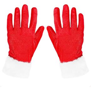 Christmas Gloves, Furry Hand Gloves for Adult, Christmas Costume Santa Gloves for Women Men, Party Costume Gloves