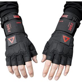 Fabric of the Universe Tactical Fingerless Logo Gloves (Black RD G-Type 021, Medium)