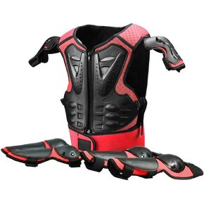 Kids Dirt Bike Gear, 5 PCS Kids Motorcycle Armor Suit Youth Motocross Protective Gear for Boys Girls Chest Protector with Elbow Knee Pads for Biking Skateboarding Go-Karting