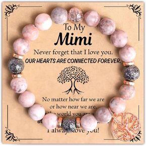 Parma77 Grandma Gifts, Tree of Life Grandma Bracelet Gifts for Grandma Mimi Nana, Natural Stone Nana Mimi Grandma Christmas Gifts