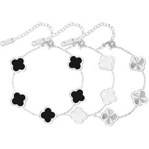 3PC Clover Bracelets Set 18k Gold Plated Lucky Clover Bracelet Women Adjustable Link Bracelets Cute Gold Jewelry