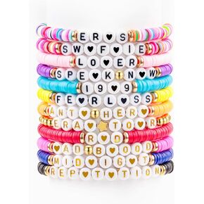 YUZHEJIE Friendship Bracelets Merch Colorful Preppy Surfer Singer Music Inspired Letter Bracelets Concert Gifts for Women Fans