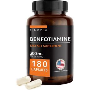 Benfotiamine 300mg - Benfotiamine b1-180 Capsules (3 Months Supply) - Vegan, Non-GMO, Gluten-Free