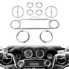 9 PCS Stereo Accent Speedometer Speaker Trim Loop Set Compatible for Harley Davidson Electra Street Glide Ultra Classic Models 1986-2013