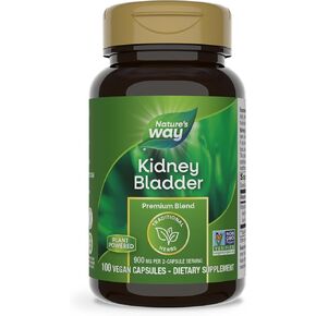 Nature's Way Kidney Bladder Premium Blend, Traditional Herbs Supplement, 900 mg per 2-Capsule Serving, Non-GMO Project Verified, Vegan, 100 Capsules (Packaging May Vary)