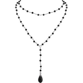 Sacina Gothic Layered Y Necklace, Dainty Necklace, Teardrop Necklace, Black Bead Necklace, Gothic Necklace, Goth Necklace, Christmas New Year Jewelry Gift for Women