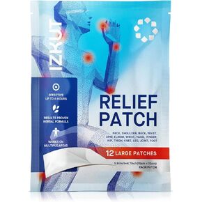 Pain Patches for Joint Muscle & Neuropathy: Maximum Strength Relief Works on Knee Back Neck Shoulder Arm Leg Foot - 12-Count Large Patches