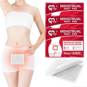 Menstrual Patches, Heat Patches for Menstrual Cramps, Portable Period Cramps Heat Therapy Patches - 6 Pack Hot Compress Warm Wrap, Travel Essentials for Women