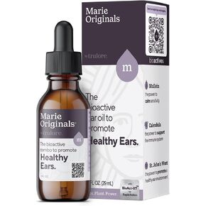 Marie Originals Natural Ear Oil Drops | Mullein Garlic Oil Ear Drops for Infections Prevention, Herbal Ear Ache Drops for Adults, Kids & Pets, Soothes Ear Pain & Wax Removal, Earache Remedies (1 Pack)