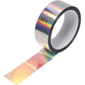1 Roll Universal Air-Release Adhesive Pinstripe Tape Holographic Automotive Pinstriping Tape Chrome Silver Tone 1.38"x164.04ft