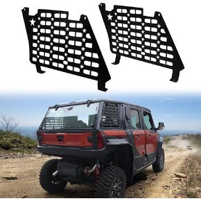 Rear Window Molle Panels for XPEDITION ADV/ ADV5 2024+, Aluminum Rear Side Windows Protective Decoration Compatible with Polaris XPEDITION ADV/ ADV5 2024+ Accessories