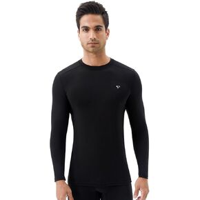 Smart Thermal Underwear Shirts for Men Lightweight Base Layer Tops Long Sleeve Shirts with Temperature Regulation