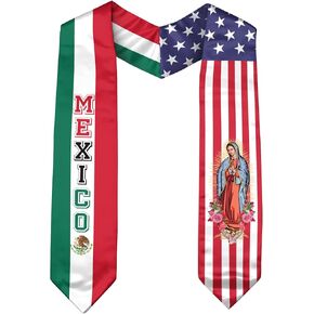 CHIARA CONTI11 Mexican Graduation Sash, Mexico Graduation Stole 2024,Mexican American Flag Graduation Sash