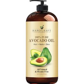 Handcraft Blends Avocado Oil - 16 Fl Oz - 100% Pure and Natural - Premium Grade Oil for Skin and Hair - Carrier Oil - Hair and Body Oil - Massage Oil - Cold-Pressed and Hexane-Free