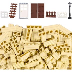 337 Pieces Masonry Profile Bricks, Building Wall Bricks Blocks, Doors and Windows Sets Building Block Bulk Accessories, Compatible for Major Brand Brick Building