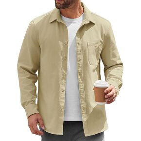 COOFANDY Mens Lightweight Button Down Shirt Jacket Casual Shacket Cotton Overshirt