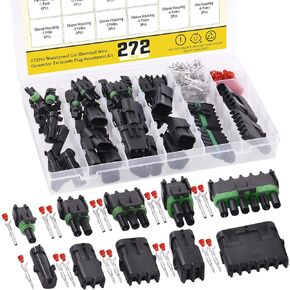 272 قطعة (22 مجموعة) 1 2 3 4 6 دبوس ذكر وأنثى مقاوم للماء سلك كهربائي للسيارة موصل محطات التوصيل مجموعة متنوعة للسيارات دراجة نارية سكوتر شاحنة قوارب شرارة موصل التوصيل in Kuwait