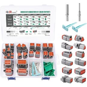 JRready ST6485 DTP DTHD Connector Kit, Deutsch Connector Kit, DTP Connectors 2 4 Pin and DTHD Connectors 1 Pin with Size 12 Solid Contacts Deutsch Pin 12-16AWG, Removal Tools
