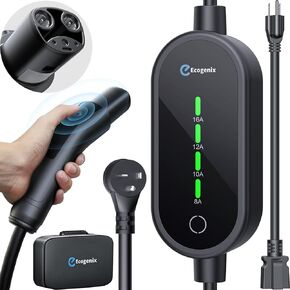 Level 1 & Level 2 EV Charger for Tesla Mobile Charging (16A, 110V-240V, NEMA 5-15 & NEMA 6-20 Plug) Adjustable Current with 21ft Cable, for Tesla Model Y/3/X/S/Cybertruck, Tesla Accessories