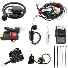 PRO BAT Complete Electrics Wiring Harness D8EA Spark Plug CDI Ignition Coil Kits For Chinese Dirt Bike 150cc 200cc 250cc Zongshen Loncin