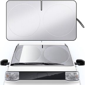 Windshield Sun Shade for Car Foldable Front Window Sun Visor 240T Reflective Fabric Blocks UV Rays and Sun, Automotive Interior Protection for Cars,Trucks, Jeep, SUVs|XL (65.7"x36.6")