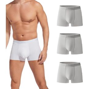 Mens Ice Skin Underwear 3-Pack Boxer Briefs Cool Silky Breathable Comfortable Trunks Underwear