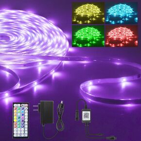 Aclorol 200FT في الهواء الطلق RGB LED أضواء الشريط للماء IP68 مرنة 24V LED شريط الضوء مع التحكم عن بعد APP التحكم في الموسيقى مزامنة حبل الضوء مع خلفية ذاتية اللصق لغرفة ألعاب حمام السباحة (60M / 1 لفة)