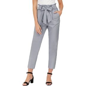 GRACE KARIN Women's Cropped Paper Bag Waist Pants with Pockets