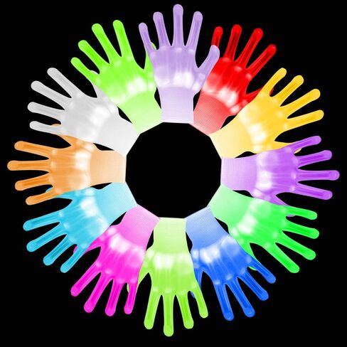 LED Light-Up Gloves for Kids Cool Toys for Boys 8-12 Girls Multi-Color Halloween Costume Accessory Parties Gifts in Kuwait