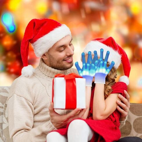 LED Light-Up Gloves for Kids Cool Toys for Boys 8-12 Girls Multi-Color Halloween Costume Accessory Parties Gifts in Kuwait