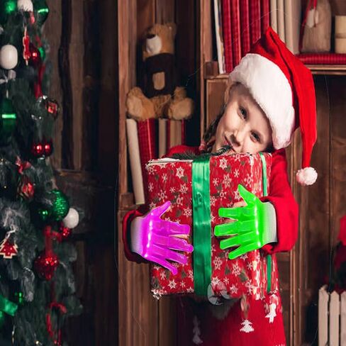 LED Light-Up Gloves for Kids Cool Toys for Boys 8-12 Girls Multi-Color Halloween Costume Accessory Parties Gifts in Kuwait
