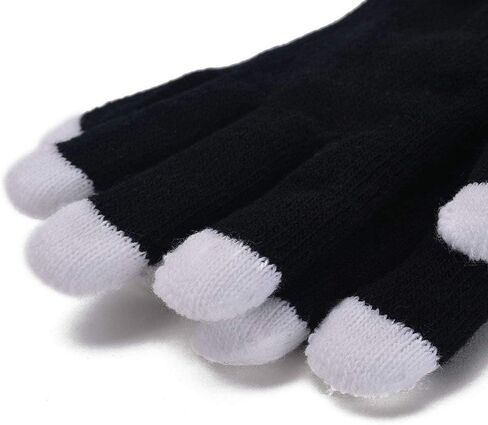 LED Gloves Finger Light Up Glow Rave Glove Flashing Christmas Gift Halloween Party Favors-Extra Battries Bonus(Black) in Saudi Arabia