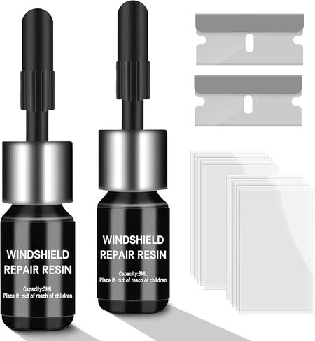 Windshield Repair kit, Glass Cracked Repair Kits, Car Glass Repair Glue Scratch Chip Cracks Repair Kit Quick Fix for Cracks(2 Pack) in Kuwait