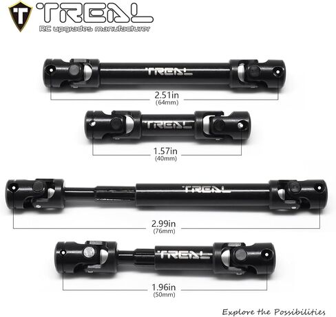 TREAL Heavy Duty Steel Center Slider Driveshaft Set (2P) for 1/18 TRX4MT K10 F150 in Saudi Arabia
