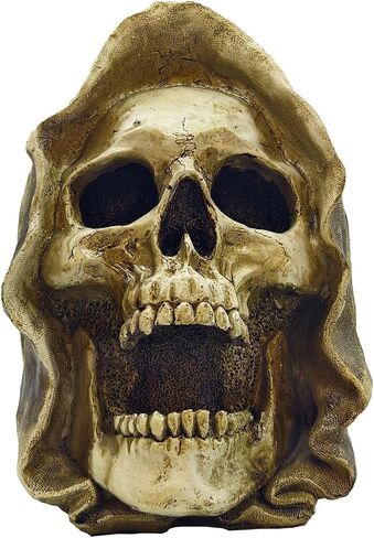 Weird Skull Ghost Head Sculpture 9.1'' Resin Human Skeleton Statue Collectible Halloween Decoration Home Decor in Saudi Arabia