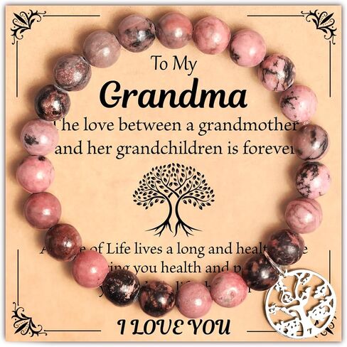 Parma77 Grandma Gifts, Tree of Life Grandma Bracelet Gifts for Grandma Mimi Nana, Natural Stone Nana Mimi Grandma Christmas Gifts in Saudi Arabia