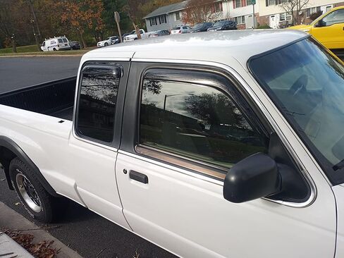 4 قطعة شريط تثبيت خارجي على واقي المطر من الشمس مجموعة حاجب النافذة الجانبية حاجب الرياح حاجب نافذة حاجب مناسب لـ 2016-2021 مازدا CX9 in Kuwait