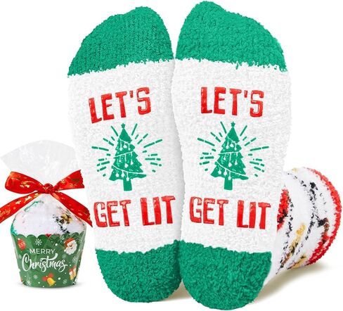 HAPPYPOP Christmas Gift Ideas Socks for Girls - Elf Light Up Socks for 4-9 Years Old Kid Boys, Stocking Stuffers in Saudi Arabia