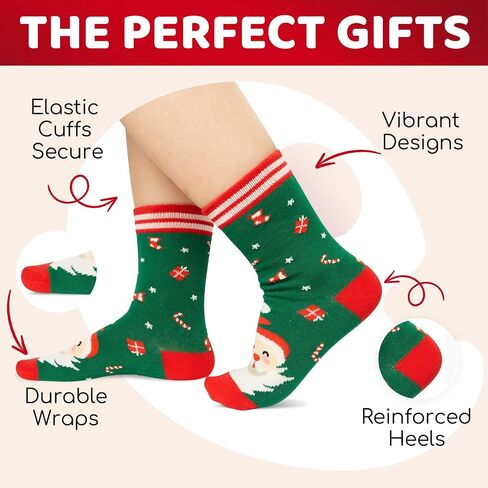 HAPPYPOP Christmas Stocking Socks for Boy Girl – Santa Reindeer Snowman Penguin Gift Socks with Greeting Card in Saudi Arabia