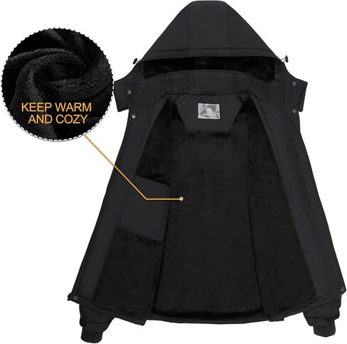 CAMEL CROWN Men's Mountain Snow Waterproof Ski Jacket Detachable Hood Windproof Fleece Parka Rain Jacket Winter Coat in Saudi Arabia