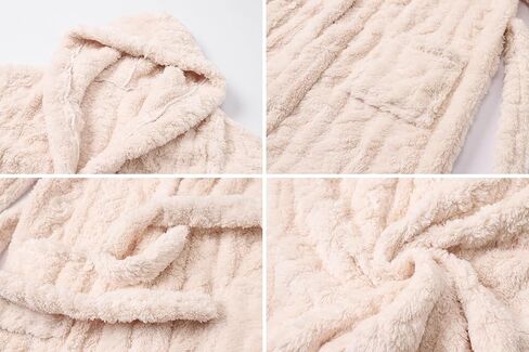 Umeyda Girls & Womens Twist Fleece Robes, Hooded Soft Warm Bath Robe for Kids Womens Fuzzy Bathrobe for Gifts in Kuwait