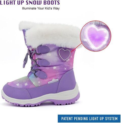 Nova Mountain Light Up Boots Boys Girls Little Kids Winter Snow Boots in Saudi Arabia